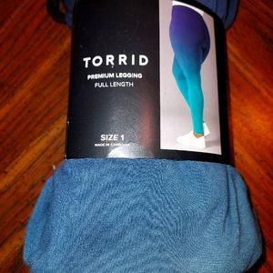 Torrid plus size-premium legging-dip dyed blue and teal-1xl